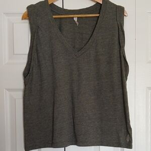 FP Movement by Free People Olive Green V-Neck Tank Top